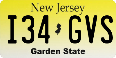 NJ license plate I34GVS