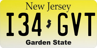 NJ license plate I34GVT