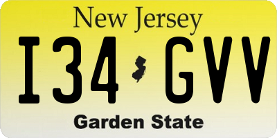 NJ license plate I34GVV