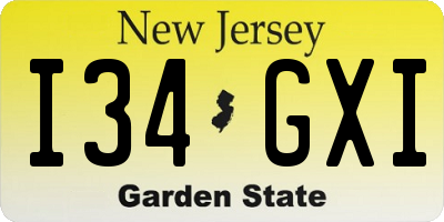 NJ license plate I34GXI