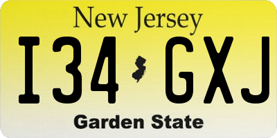 NJ license plate I34GXJ