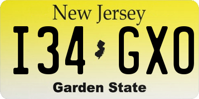 NJ license plate I34GXO
