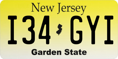 NJ license plate I34GYI