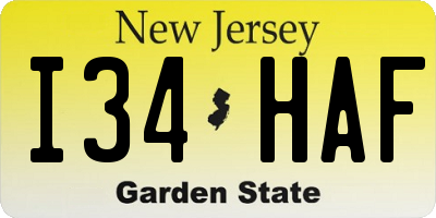 NJ license plate I34HAF