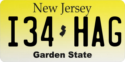 NJ license plate I34HAG