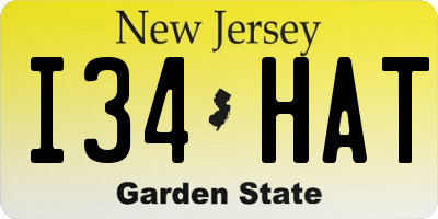 NJ license plate I34HAT