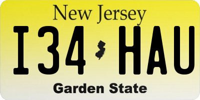 NJ license plate I34HAU