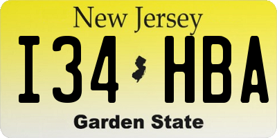 NJ license plate I34HBA