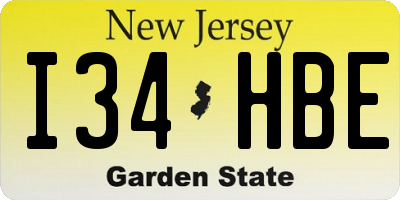 NJ license plate I34HBE