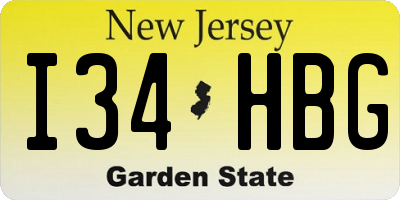 NJ license plate I34HBG