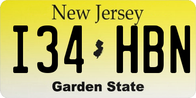 NJ license plate I34HBN