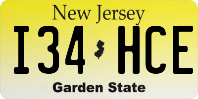 NJ license plate I34HCE