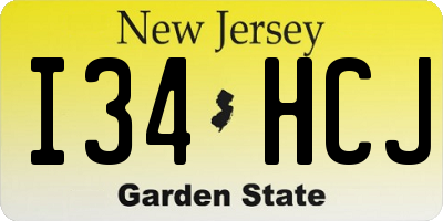 NJ license plate I34HCJ