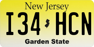 NJ license plate I34HCN