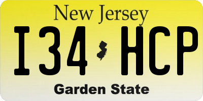 NJ license plate I34HCP