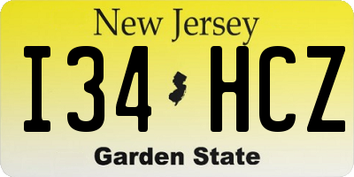 NJ license plate I34HCZ