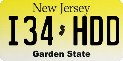 NJ license plate I34HDD