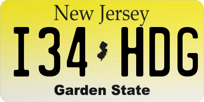NJ license plate I34HDG