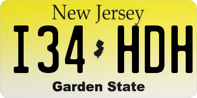 NJ license plate I34HDH