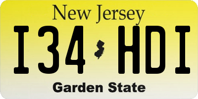 NJ license plate I34HDI