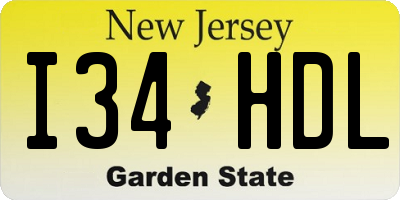 NJ license plate I34HDL