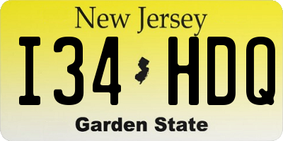NJ license plate I34HDQ