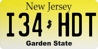 NJ license plate I34HDT