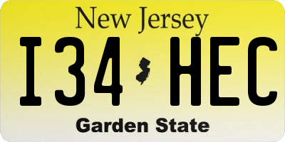 NJ license plate I34HEC