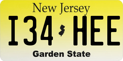NJ license plate I34HEE