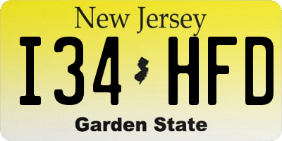 NJ license plate I34HFD