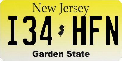 NJ license plate I34HFN