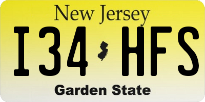 NJ license plate I34HFS