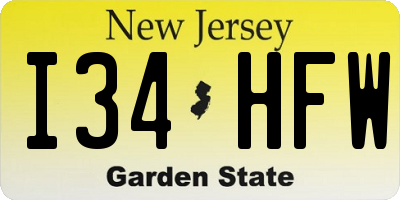 NJ license plate I34HFW