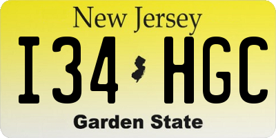 NJ license plate I34HGC