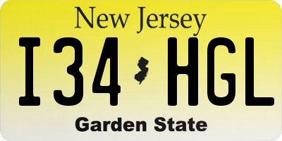 NJ license plate I34HGL