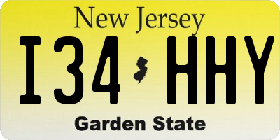 NJ license plate I34HHY