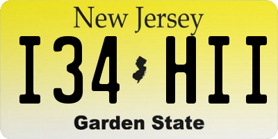 NJ license plate I34HII