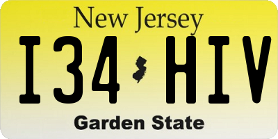 NJ license plate I34HIV