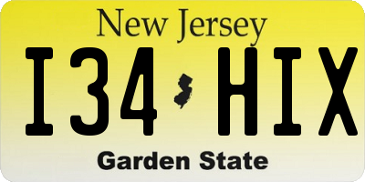 NJ license plate I34HIX