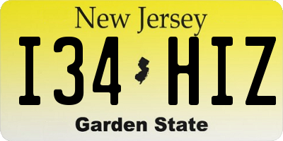 NJ license plate I34HIZ