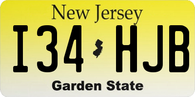 NJ license plate I34HJB