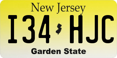 NJ license plate I34HJC