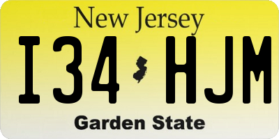 NJ license plate I34HJM