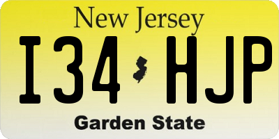 NJ license plate I34HJP