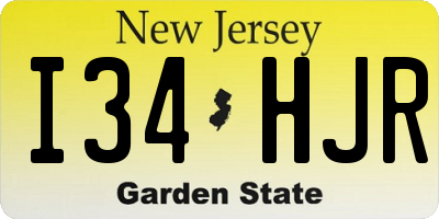 NJ license plate I34HJR