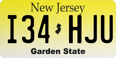 NJ license plate I34HJU