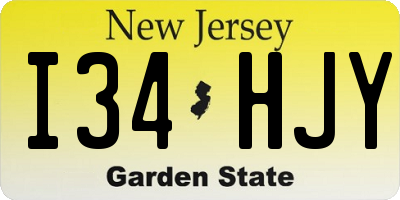 NJ license plate I34HJY