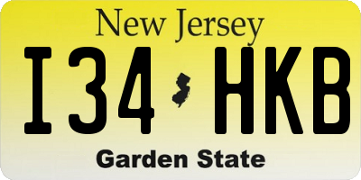 NJ license plate I34HKB