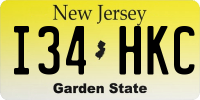 NJ license plate I34HKC