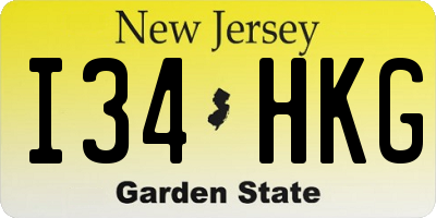 NJ license plate I34HKG